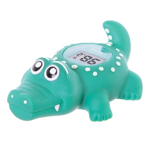 Dreambaby Floating Crocodile Bath Thermometer - Water Temperature Monitoring for Newborns, Infants, Toddlers - Croc Toy with Fahrenheit Display | Instant Digital Water & Room Temperature - Fun Floating Croc Toy - Helps Monitor Bath Water Temperature