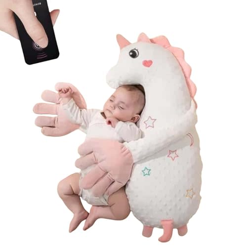 JOYGIEE Companion Plush Pillow, Cute Animal Plush Stuffed Comforting Pillow, Portable Dinosaur Unicorn Figure Soothing Dolls for Home and Travel (B #)