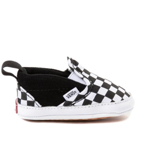 Vans Slip-On V Checkerboard Crib Shoe - Baby - Black / White | Journeys