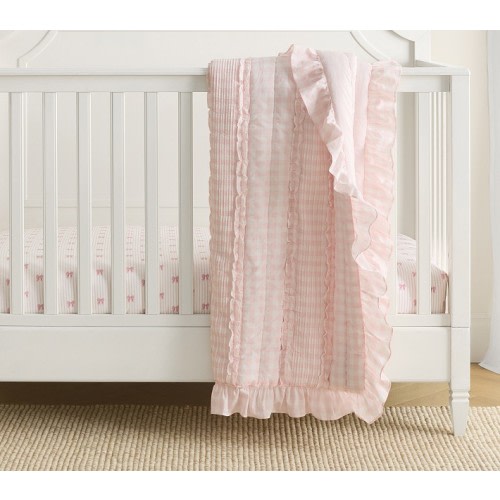 Gabriella Gingham Ruffle Baby Quilt | Pottery Barn Kids