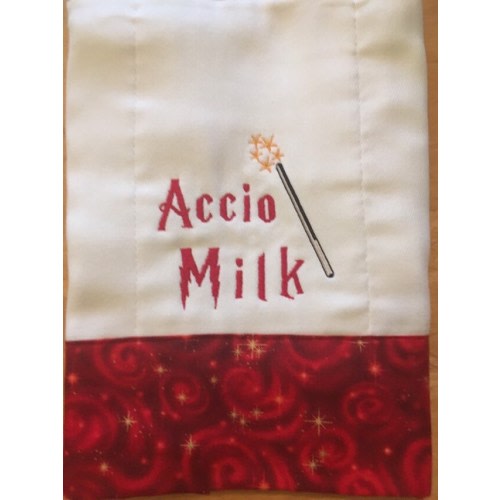 HP themed " Milk" embroidered burp cloth