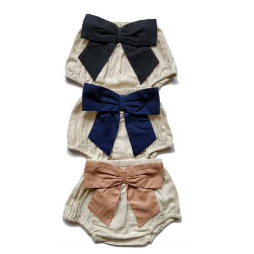 Ivory Diaper Cover with Contrast Bow