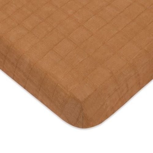 Babyletto Mini Crib Sheet in GOTS Certified Organic Muslin Cotton - Burnt Sienna