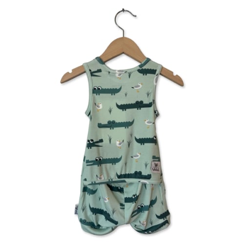 6-12M Later Gator Sleeveless Shorty Romper