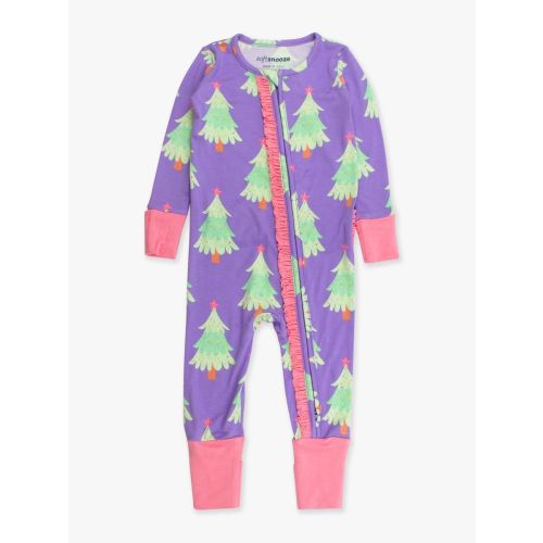 Christmas Convertible Ruffle One Piece Pajama, Bamboo Viscose