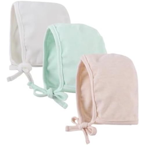 Yuoahcn Newborn Hats for Baby Girls Boys Cotton Beanie Soft Infant Hat with Ties Cute Baby Bonnet Hospital Hat 0-9Months
