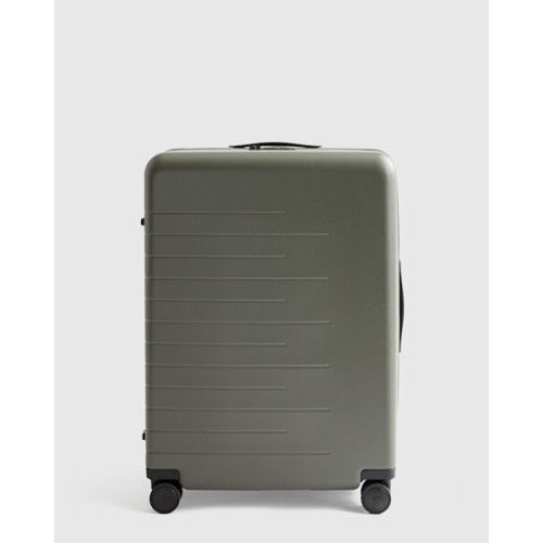 Expandable Large Check-In Suitcase in Dark Green
