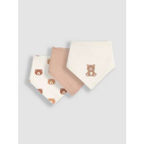JoJo Maman Bébé Cream Bear 3-Pack Baby Dribble Bibs