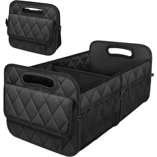 Deosk Car Trunk Organizer for SUV, Car Organizers and Storage with Reinforced Handles, Car Accessories for Women/Men 50LWaterproof Polyester Trunk Organizer, Black