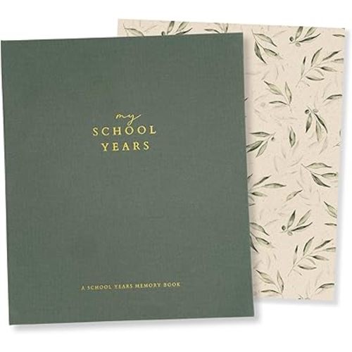Peachly My School Years Memory Book for Kids & School Photo Album – School Picture Photo Album Childhood Memory Book - School Keepsake Organizer School Days (Emerald - Preschool to 12th Grade)