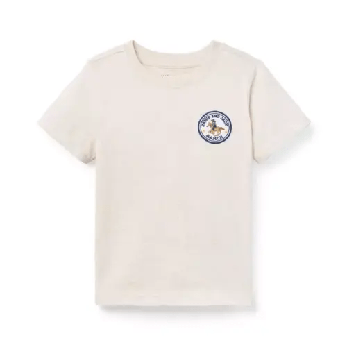 Boy Ash Heather J&J Ranch Patch Tee by Janie and Jack
