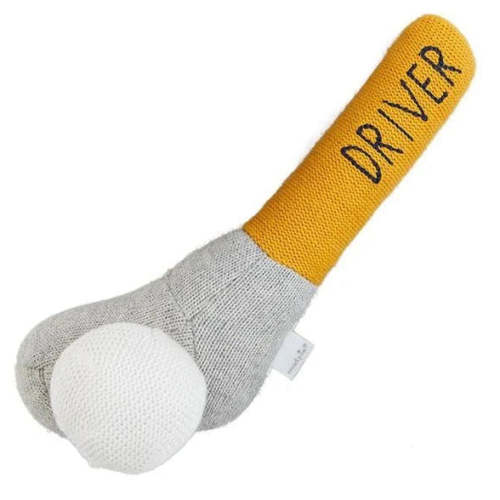 Knit Yellow Golf Club Rattle