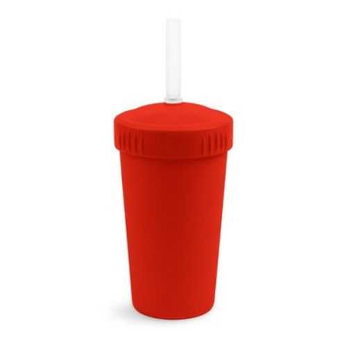 Re-Play 10oz Straw Cup with Silicone No-Pull-Out Straw - Red: BPA-Free, Lead-Free, Break-Resistant, HDPE Material