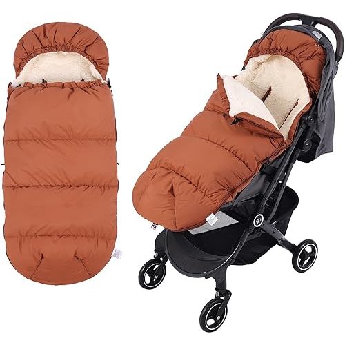 Baby Footmuff for Winter Outdoors Stroller Layer Waterproof Outer Soft Lambswool Liner Designed for Cold Wind Moisture Protection Suitable -30F/-22C Universal Fit Stroller