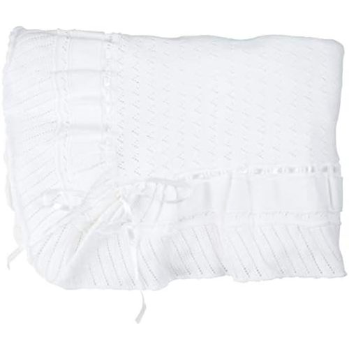 Feltman Brothers White Knit Shawl Baptism Christening Blanket