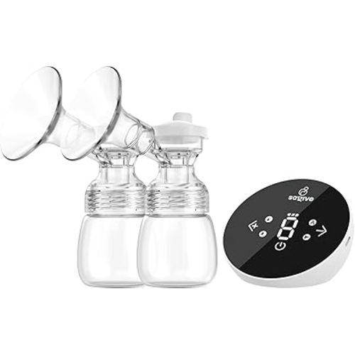 Saglve Breast Pumps,Double Electric Breast Pump Portable 4 Modes & 9 Levels