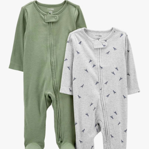 Simple Joys by Carter's Baby Boys' 2-pack 2-way Zip Textured Sleep and Play