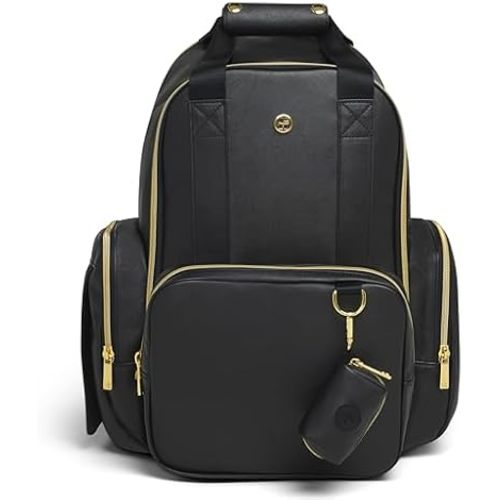 HUGGIES Unisex-adult Signature Hug Pack Diaper Backpack, Black Leather, One Size