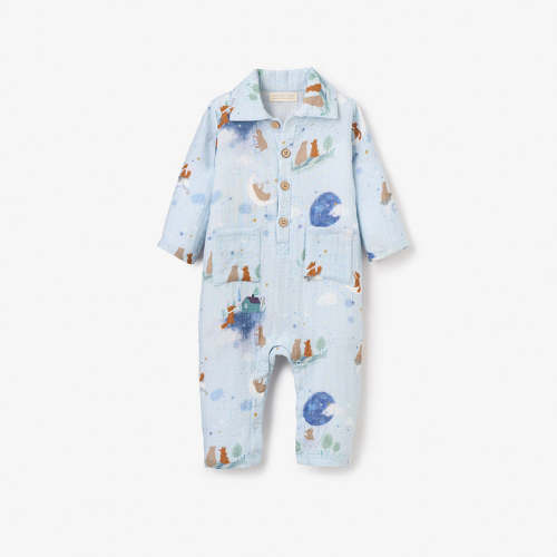 Magical Adventure Organic Muslin Jumpsuit BLUE / 3-6M
