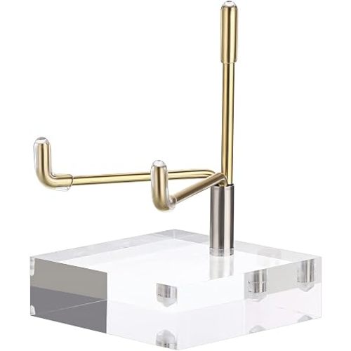 Hipiwe Adjustable Metal Arms Display Stand Easel with Acrylic Base, Medium