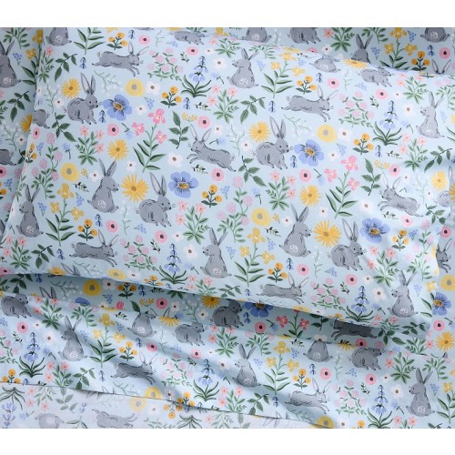 Rifle Paper Co. Bunny Floral Organic Sheet Set