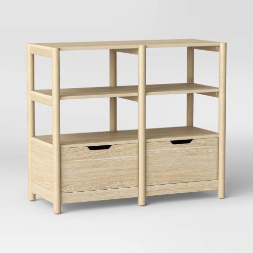 32" Scandi Small Bookcase with Storage Drawers Natural - Room Essentials™