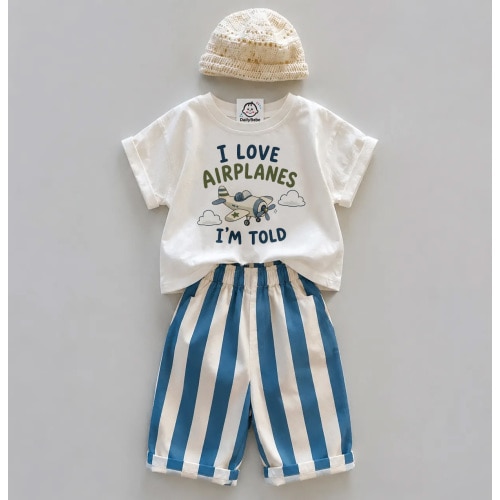 I LOVE AIRPLANES I'M TOLD Baby Toddler 2-Piece Set