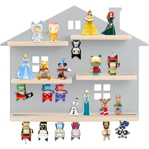 for Tonie Shelf,Tonies Storage for Creative Tonies Magnetic Wall Shelf (Home) for Tonie Figures,12-40 Characters,Wooden Hanging Shelf for Kids