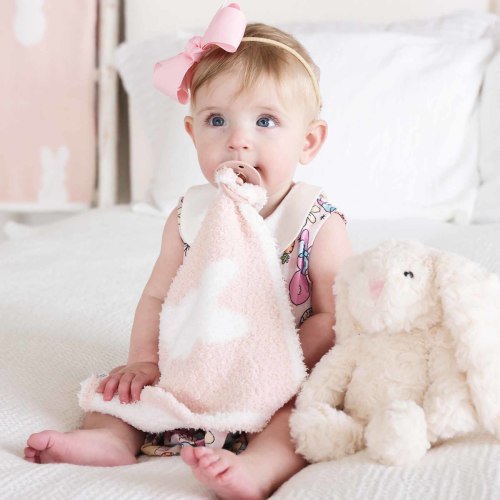 CuddleLane™ Luxe Lovey | Light Pink Bunnies