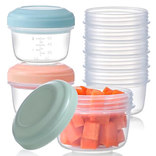 8 Pack Reusable Plastic Containers with Lids - 4 oz Small Deli Containers for Snack, Puree, Dressing & Freezer Use - Dishwasher Safe, BPA Free