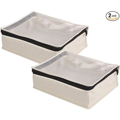 Canvas Storage Bags, 2-Pack, Breathable Cotton, Natural