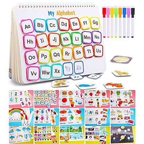 Huijing Montessori Preschool Learning Activities Busy Book - Workbook Activity Binder / Toys for Toddlers, Autism Learning Materials and Tracing Coloring Book