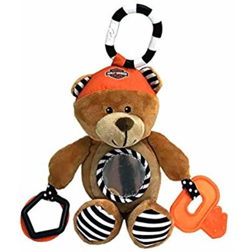 HARLEY-DAVIDSON Honey Bear 9 in. Newborn Sensory Plush Toy, Brown 9950833