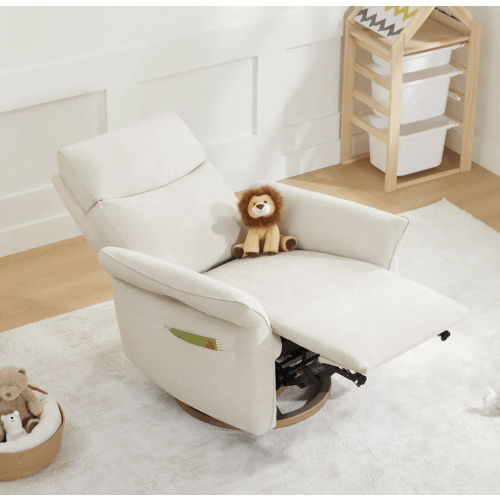 Vinca Power Swivel Nursery Glider Recliner with Power Lumbar & Headrest
