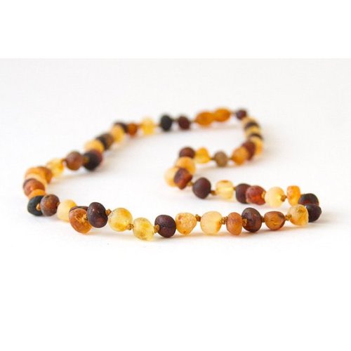 Authentic Raw Unpolished Baltic Amber Infant/Children/Adult Jewelry - Necklace, Bracelet & Anklet - Multi-colored, sizes 7"-24"
        , 
                    Infant Necklace 12"