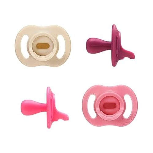 Tommee Tippee Ultra-Light StayPut Pacifier, | One-Piece Silicone Design, 0-6m, 4 Pack