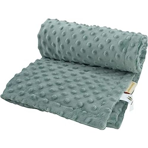 LAT LEE AND TOWN Minky Dot Baby Blanket - Lightweight & Breathable Cotton Receiving Blanket for Newborns, Infants & Toddlers, Machine Washable