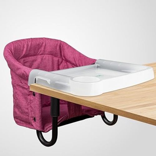 Hook On Chair with Removable Dining Tray,Portable Hook-On Chairs with Storage Bag,for Home and Travel(Grey)
