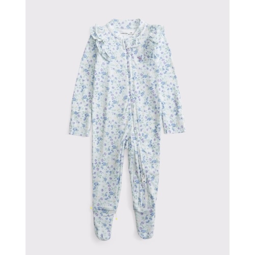 baby ruffle icon footed one-piece