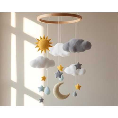 Handmade Sky Felt Baby Mobile: Sun, Moon & Stars (PDF ) - Etsy