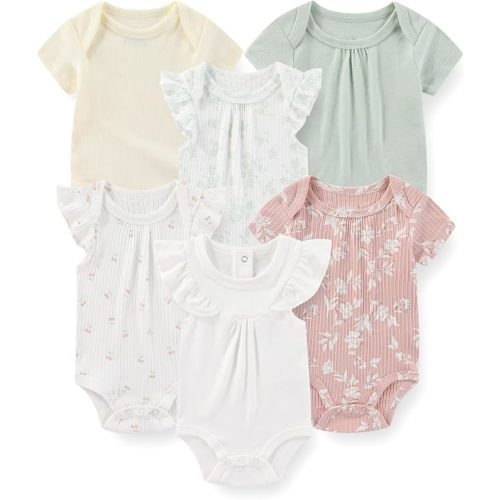 Fashion Baby Boy Girl Bodysuits 6-Pack Casual Cotton Soft Infants Outfit New born Clothes