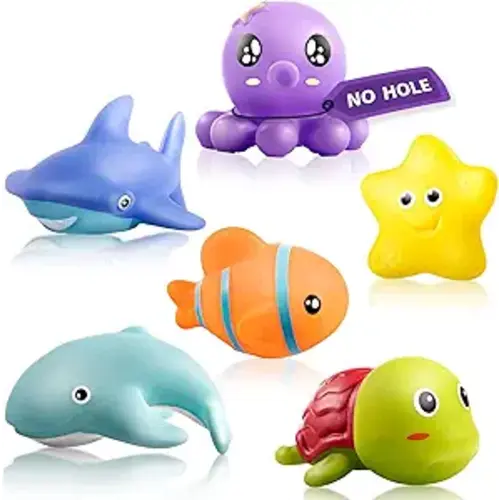 Hely Cancy Infant Bath Toys for 18 Months - No Hole Animal Bathtub Toys, Baby Bath Tub Toys