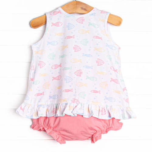 Just Keep Swimming Diaper Set, Pink – Stitchy Fish 3M