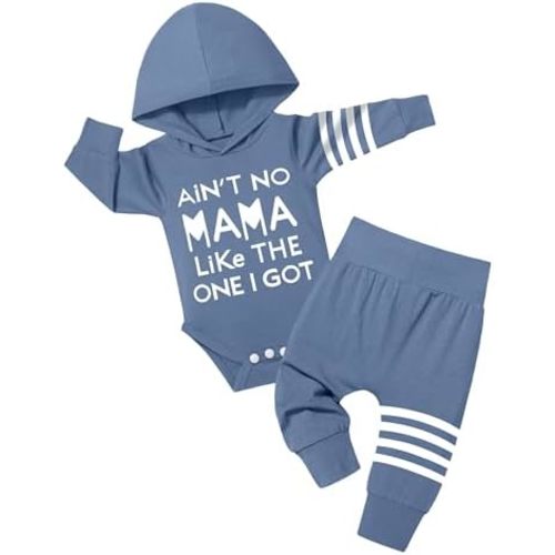 Fommy Newborn Baby Boy Clothes Plaid Letter Print Long Sleeve Hoodies + Long Pants 2PCS Fall Winter Outfits Set