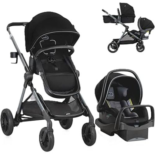 Pivot Xpand Modular Travel System with LiteMax Infant Car Seat with Anti-Rebound Bar (Ayrshire Black)