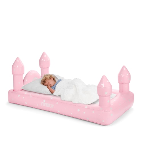 Kids Sleepover Bed - Pink Castle Air Mattress - FUNBOY