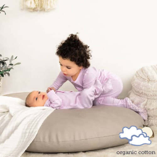 soft petal pink organic cotton magnetic footie