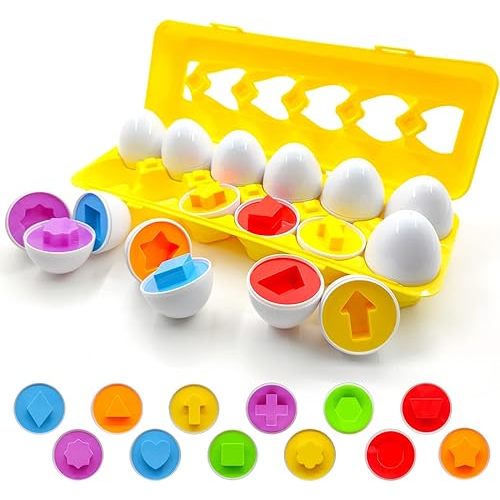 Toddlers Montessori Toys for 1 2 3 Year Old Kids，Stacking Cups Learning Educational Eggs Kids Girls Baby Toys 12 18 Months Development Sensory Bath Toys Shape Sorter Plan Toy Gifts Girls Boy Age 1-3