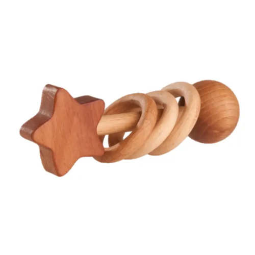 Organic Wooden Rattle +Teether