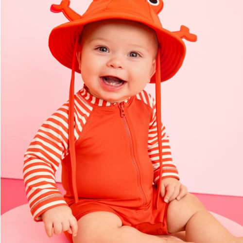 Baby Rashguard & Novelty Swim Hat Set